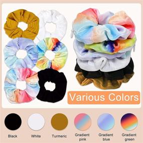 img 1 attached to 🎀 Chic Velvet Pocket Scrunchie with Hidden Zipper - 6Pack Stash Scrunchy Hair Ties for Vsco Girls Women Hair Accessories