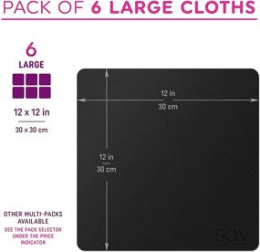 img 3 attached to 🧽 Premium Microfiber Cleaning Cloth - 12x12 in, Extra Soft Thick Suede Feel, Lint Free Cloths for Eyeglasses & Glass - Compatible with iPad, iPhone, Phone, Tablet, TV Screen, Camera Lens (6 Large, Black)