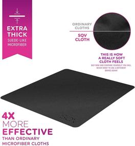 img 2 attached to 🧽 Premium Microfiber Cleaning Cloth - 12x12 in, Extra Soft Thick Suede Feel, Lint Free Cloths for Eyeglasses & Glass - Compatible with iPad, iPhone, Phone, Tablet, TV Screen, Camera Lens (6 Large, Black)