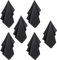 🧽 premium microfiber cleaning cloth - 12x12 in, extra soft thick suede feel, lint free cloths for eyeglasses & glass - compatible with ipad, iphone, phone, tablet, tv screen, camera lens (6 large, black) logo