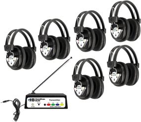 img 1 attached to 🎧 Улучшите слушание в классе с помощью беспроводного слушательного центра Hamilton Buhl: 6 станций, наушники и передатчик с множеством частот.