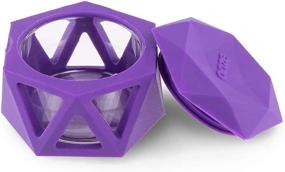 img 3 attached to 💜 Ultra Purple Ooze Geode Silicone Glass Container 10mL - Gemstone Shape Glass Silicone Container 1ct (1.6"x1") with Glass Stash Jar Insert - Glass Silicone Containers