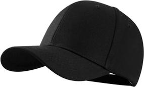 img 4 attached to Unisex Adjustable Baseball Cap: Low Profile Solid Color Dad Hat for Men and Women
