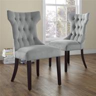 dorel living clairborne upholstered dining 🪑 chair – set of 2: elegant gray design logo