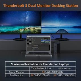 img 2 attached to Станция док-станция Tobenone Thunderbolt 3 для двух мониторов для MacBook Pro/Air/Windows - Thunderbolt 🔌 3 док-станция для дисплея, слот для SD-карт UHS-I, USB-C/USB3.1 (10Гбит/с) - совместима с ноутбуками Thunderbolt3/4.