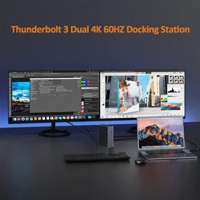 img 3 attached to Станция док-станция Tobenone Thunderbolt 3 для двух мониторов для MacBook Pro/Air/Windows - Thunderbolt 🔌 3 док-станция для дисплея, слот для SD-карт UHS-I, USB-C/USB3.1 (10Гбит/с) - совместима с ноутбуками Thunderbolt3/4.