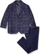👔 isaac mizrahi boys' contrast check suit set logo
