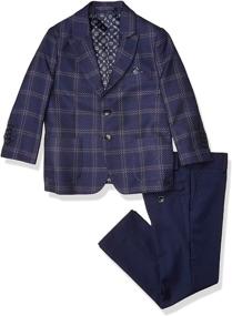 img 3 attached to 👔 Isaac Mizrahi Boys' Contrast Check Suit Set