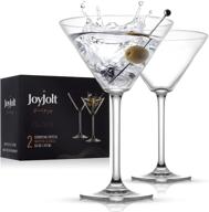 🍸 joyjolt olivia crystal martini glasses: premium european glassware set for classy cocktails - set of 2 tall 9.2 oz martini glasses for martini or manhattan logo