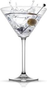 img 1 attached to 🍸 JoyJolt Olivia Crystal Martini Glasses: Premium European Glassware Set for Classy Cocktails - Set of 2 Tall 9.2 oz Martini Glasses for Martini or Manhattan