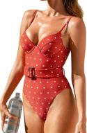 👙 cupshe women's camila polka dot push up belted one piece swimsuit - stylish bathing suit with enhanced support logo