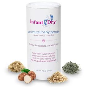 img 2 attached to 👶 All Natural Infant Dry Baby Powder (7.5oz) - Gentle Talc-Free Formula, Unscented