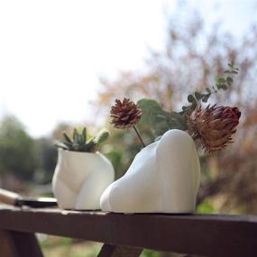 img 2 attached to 🌺 FROZZUR Lower Body Pot: Adorable Sculpture Decor for Indoor & Outdoor Plants - Modern Boho Chic Resin Flower Planter with Drainage Holes