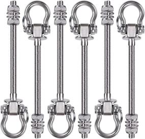 img 4 attached to 🪁 BeneLabel Set of 6 Heavy Duty Swing Hangers - 1800LB Capacity, Stainless Steel 304, Antirust, for Wood Beam & I-Beam, Yoga Hammock Chair, Sandbag, Hardware Swing Sets - 180° Swing, 9.25