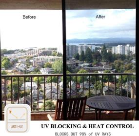 img 2 attached to 🏢 Arthome Privacy Window Film – Daytime UV Blocking Mirror Film, Non-Adhesive Static Cling Heat Control Reflective Glass Film for Home and Office, 35.4 Inch x 8.3 Feet, Silver