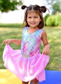 img 2 attached to Sparkling Lovefairy Gymnastics Dance Leotards Skirt: 🎀 Sleeveless Ballet Tutu Dress, Ideal for Girls aged 4-8