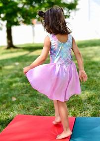 img 1 attached to Sparkling Lovefairy Gymnastics Dance Leotards Skirt: 🎀 Sleeveless Ballet Tutu Dress, Ideal for Girls aged 4-8