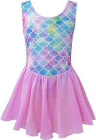 img 4 attached to Sparkling Lovefairy Gymnastics Dance Leotards Skirt: 🎀 Sleeveless Ballet Tutu Dress, Ideal for Girls aged 4-8