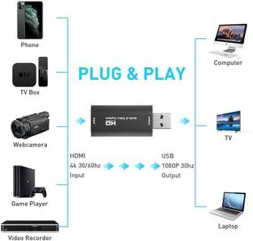 img 3 attached to 🎥 HDMI Видеокарта захвата видео USB 3.0 1080P для зеркальной камеры: Совместима с VLC/ OBS/ Amcap, Захват видео и аудио для потоковой передачи игр, прямых трансляций и видеозаписи