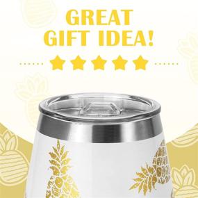 img 3 attached to 🍍 WDG Pineapple Wine Glasses: 2-Pack Stainless Steel Tumblers, 10oz Double Wall Vacuum Insulated - Perfect for Cocktails, Beer, Home, and Office