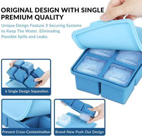 img 2 attached to 🧊 Geesta Silicone Ice Cube Trays with Lid: Whiskey Ice Cubes & 2-Inch Square Ice Ball - Reusable, Chill Drinks & Freeze Sauces