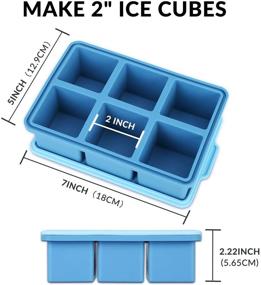 img 3 attached to 🧊 Geesta Silicone Ice Cube Trays with Lid: Whiskey Ice Cubes & 2-Inch Square Ice Ball - Reusable, Chill Drinks & Freeze Sauces