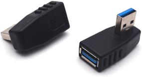 img 2 attached to 🔌 Адаптер-конвертер данных Antrader 90 градусов L-сгиба USB 3.0 мужской к женскому разъему - комплект из 3 пар