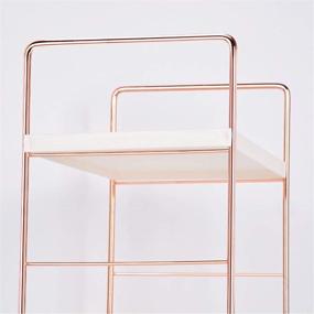 img 1 attached to 💄 Stylish Rose Gold Desktop Cosmetics Storage Rack - 3-Layers for Bathroom Makeup, Kitchen Seasoning, and Iron Storage - Organize with Ease!