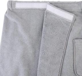 img 3 attached to Polyte Quick Dry Microfiber Bath Towel Body Wrap: Men's One Size Gray Option!
