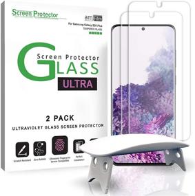 img 4 attached to 📱 amFilm Ultra Glass Screen Protector for Galaxy S20 Plus (2 Pack) - UV Gel Application, Tempered Glass, Compatible with UltraSonic Fingerprint Scanner - Galaxy S20 Plus (2020)