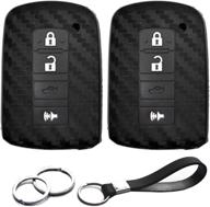 🔑 premium carbon fiber silicone key cover for toyota hyq14fba smart 3 bts - protect and personalize your keyless remote for toyota rav4, highlander, land cruiser, tacoma, prius, and more! logo