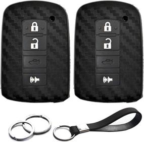 img 4 attached to 🔑 Premium Carbon Fiber Silicone Key Cover for Toyota HYQ14FBA Smart 3 Bts - Protect and Personalize Your Keyless Remote for Toyota RAV4, Highlander, Land Cruiser, Tacoma, Prius, and More!