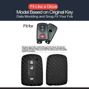 img 3 attached to 🔑 Premium Carbon Fiber Silicone Key Cover for Toyota HYQ14FBA Smart 3 Bts - Protect and Personalize Your Keyless Remote for Toyota RAV4, Highlander, Land Cruiser, Tacoma, Prius, and More!