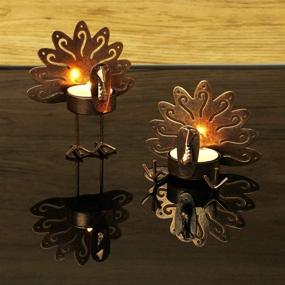 img 2 attached to 🦃 Forup 6 Pack Metal Turkey Tea Light Candle Holders - Festive Thanksgiving Decoration for Home