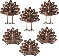 🦃 forup 6 pack metal turkey tea light candle holders - festive thanksgiving decoration for home логотип