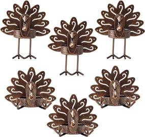 img 4 attached to 🦃 Forup 6 Pack Metal Turkey Tea Light Candle Holders - Festive Thanksgiving Decoration for Home