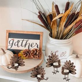 img 1 attached to 🦃 Forup 6 Pack Metal Turkey Tea Light Candle Holders - Festive Thanksgiving Decoration for Home