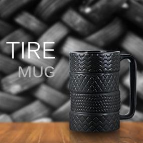 img 3 attached to EPFamily 3D Cool Car Mug: Stylish Tyre-Tire Design for Car Enthusiasts 🚗 – Durable & Attractive Coffee/Tea Cup – Personalized Porcelain Gift (14.5 oz, Black)