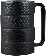 epfamily 3d cool car mug: stylish tyre-tire design for car enthusiasts 🚗 – durable & attractive coffee/tea cup – personalized porcelain gift (14.5 oz, black) logo