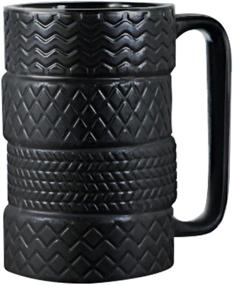 img 4 attached to EPFamily 3D Cool Car Mug: Stylish Tyre-Tire Design for Car Enthusiasts 🚗 – Durable & Attractive Coffee/Tea Cup – Personalized Porcelain Gift (14.5 oz, Black)