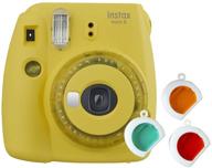 📸 instax mini 9 clear camera: vibrant yellow design for instant photography logo