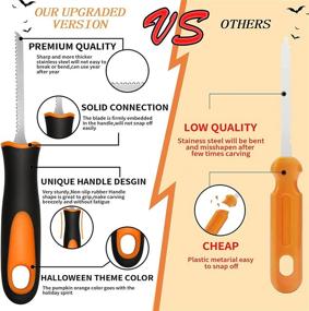 img 2 attached to 🎃 Elmchee Pumpkin Carving Kit - 15PCS Carvable Tools for Halloween Jack O Lanterns - Heavy Duty Set for Kids and Adults with Carrying Case - Professional Halloween Decorations