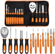 🎃 elmchee pumpkin carving kit - 15pcs carvable tools for halloween jack o lanterns - heavy duty set for kids and adults with carrying case - professional halloween decorations logo