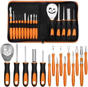 img 4 attached to 🎃 Elmchee Pumpkin Carving Kit - 15PCS Carvable Tools for Halloween Jack O Lanterns - Heavy Duty Set for Kids and Adults with Carrying Case - Professional Halloween Decorations