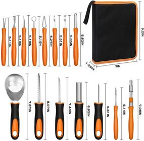 img 3 attached to 🎃 Elmchee Pumpkin Carving Kit - 15PCS Carvable Tools for Halloween Jack O Lanterns - Heavy Duty Set for Kids and Adults with Carrying Case - Professional Halloween Decorations