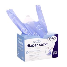 img 4 attached to 👶 Ubbi Disposable Diaper Sacks, Scented with Lavender, Convenient Tie Tabs, Eco-Friendly Construction, Ideal for Diaper Disposal or Pet Waste, 400-Count