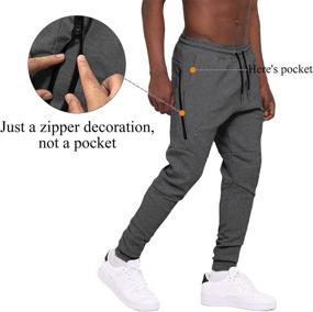 img 3 attached to Waterwang Men's Slim-Fit Jogger Pants: Tapered Athletic Sweatpants for Running, Jogging, Exercise, Gym, and Workout