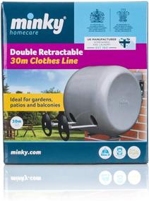 img 3 attached to 👕 Gray Minky Homecare Outdoor Retractable Clothesline - 2x 49 Feet