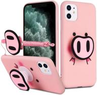 🐷 hikerclub pink pig iphone 7 plus case and iphone 8 plus case - cute 3d cartoon protective cover with airbag stand, detachable lanyard, and soft silicone material for girls (pink pig) logo