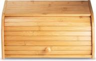 🍞 klee large natural bamboo roll top wood bread box - farmhouse style, no assembly required, ideal for kitchen countertop логотип